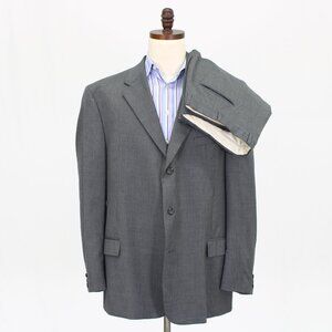 Tommy Hilfiger 50L 44x30 Gray Full Suit 3-Button Stripe R639